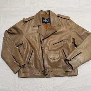 Himalaya Motor Bikewear Tan Leather Jacket